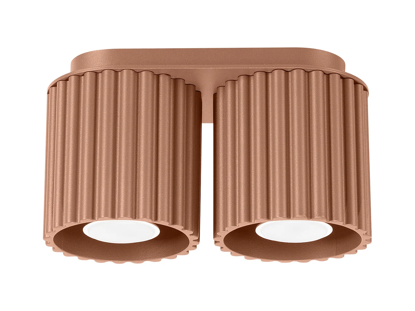 Plafonnier Aura Minimaliste En Aluminium - 2 Sources Lumineuses - L.21 X H.12 Cm - Moka