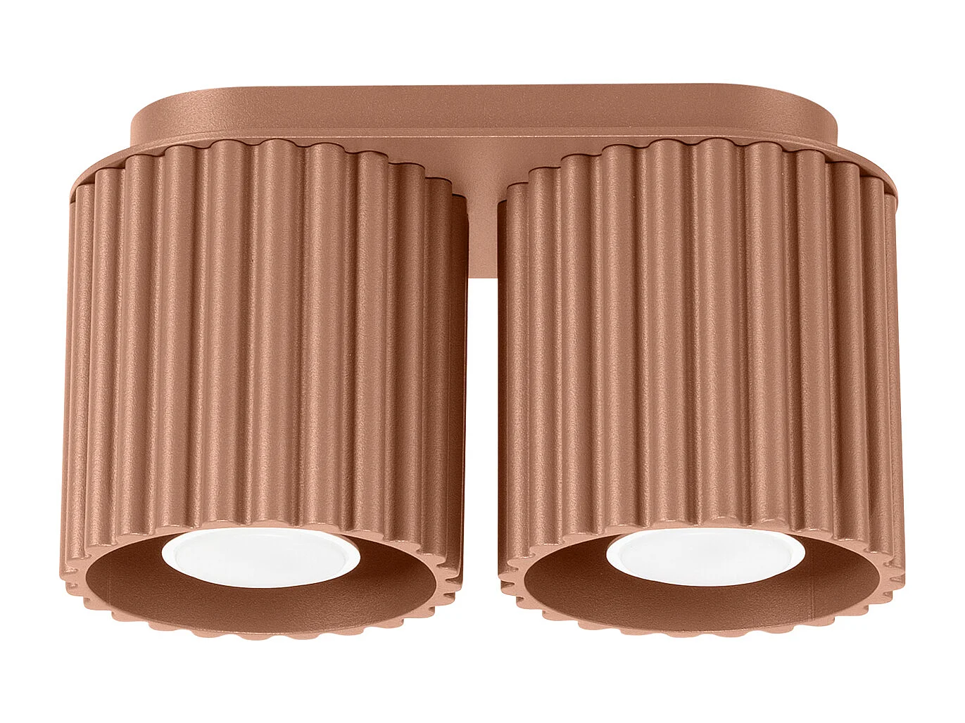 Plafonnier Aura Minimaliste En Aluminium - 2 Sources Lumineuses - L.21 X H.12 Cm - Moka