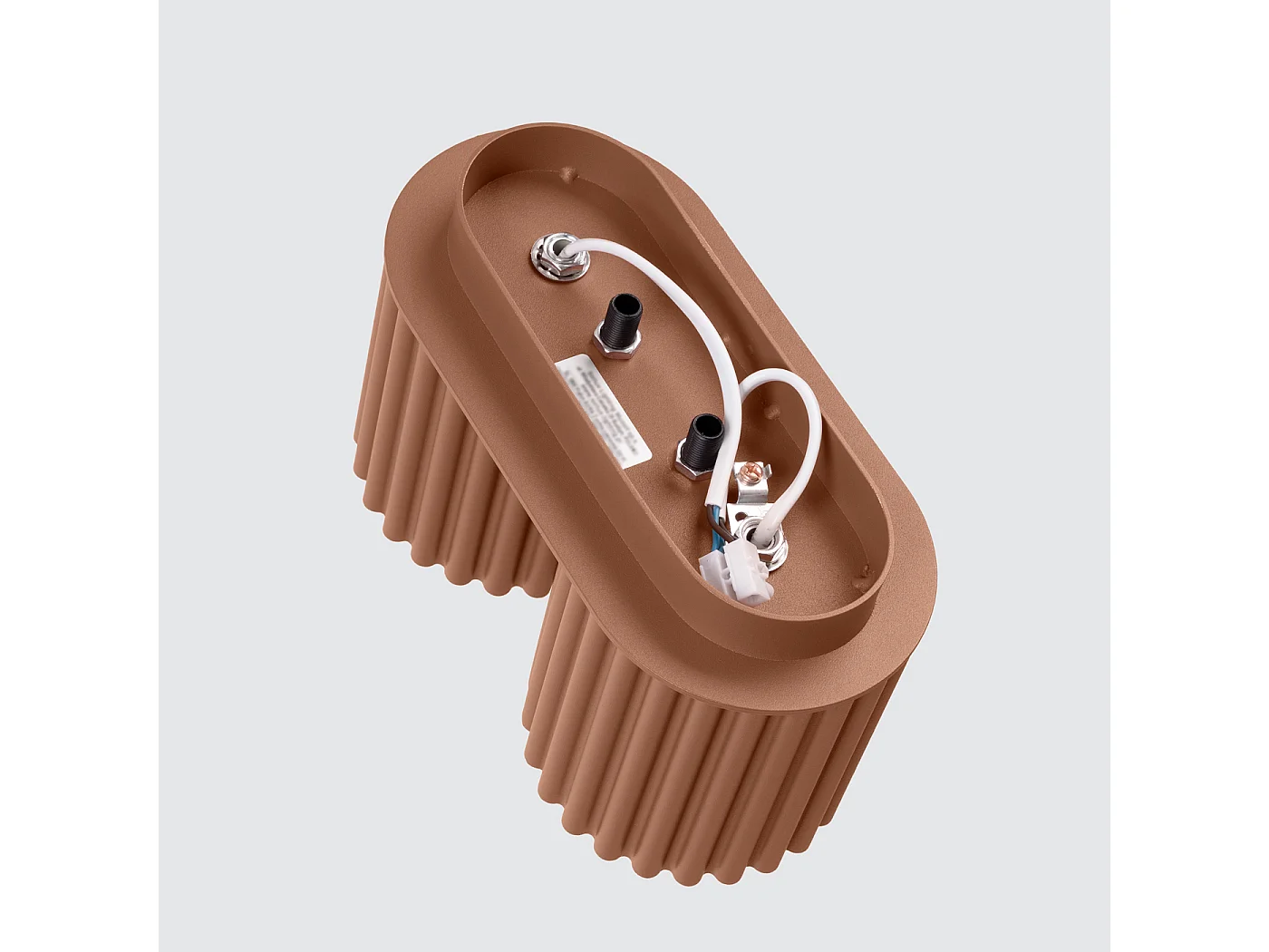 Plafonnier Aura Minimaliste En Aluminium - 2 Sources Lumineuses - L.21 X H.12 Cm - Moka