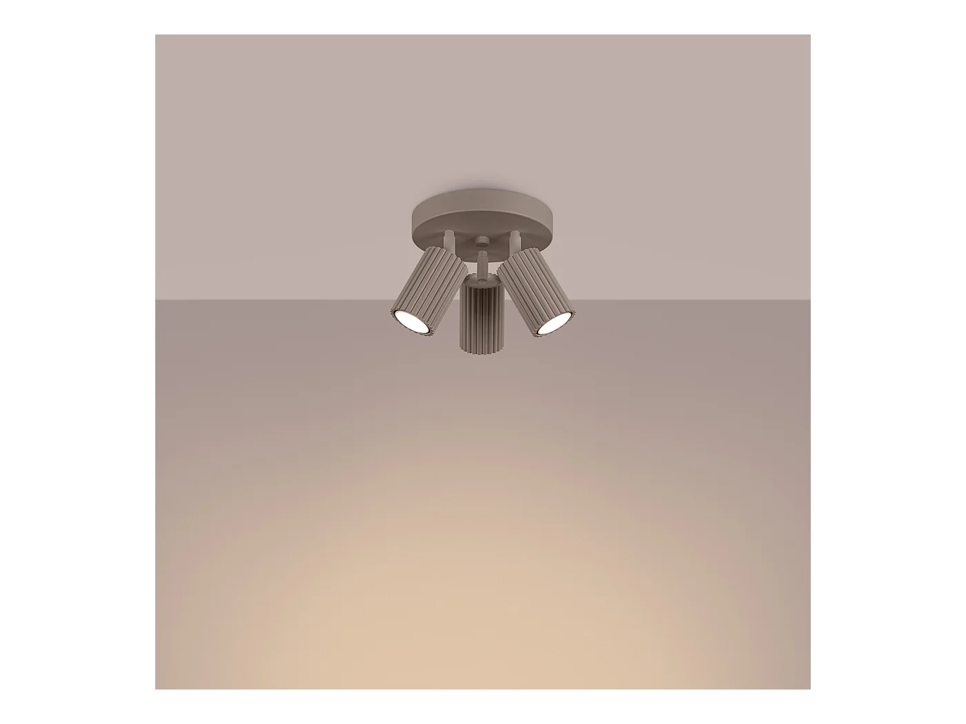 Plafonnier Karbon Minimaliste En Aluminium - 3 Sources Lumineuses - L.19,5 X H.18 Cm - Taupe