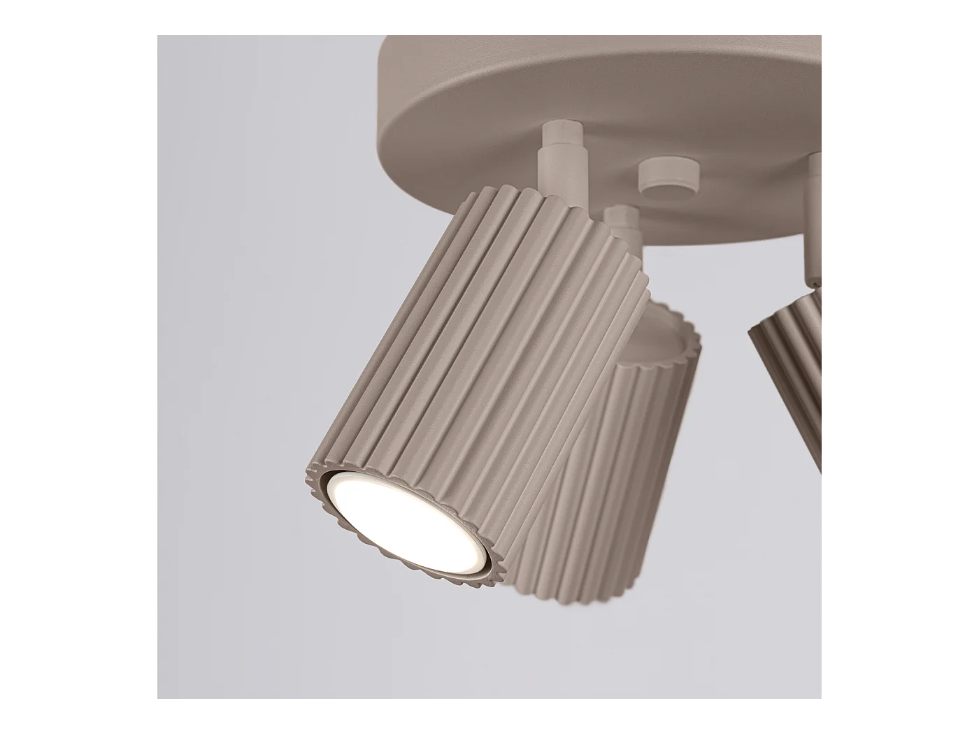 Plafonnier Karbon Minimaliste En Aluminium - 3 Sources Lumineuses - L.19,5 X H.18 Cm - Taupe