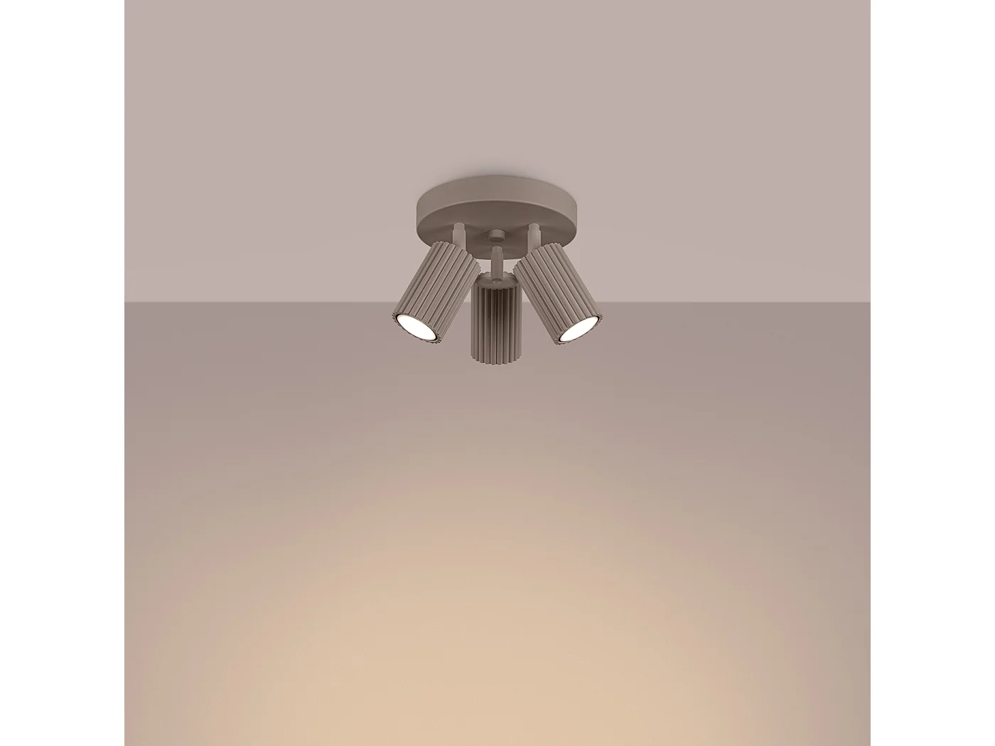 Lampada A Soffitto Karbon Minimalist Di Alluminio - 3 Sorgenti Luminose - L.19,5 X A.18 Cm - Talpa