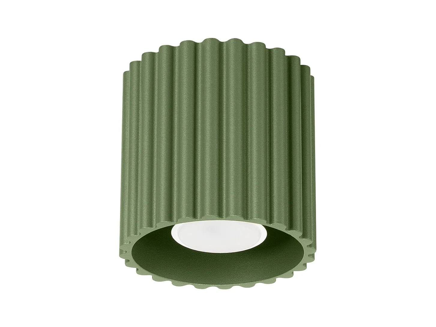 Plafonnier Aura Minimaliste En Aluminium - 1 Sources Lumineuses - L.10 X H.10 Cm - Vert Olive