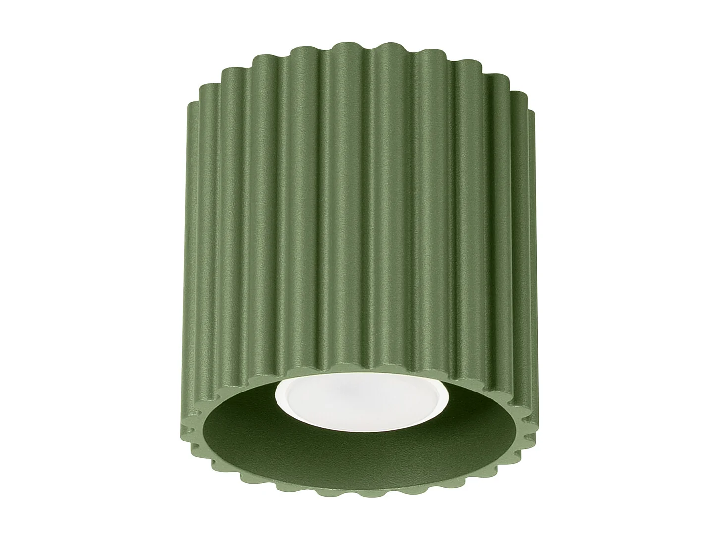 Plafonnier Aura Minimaliste En Aluminium - 1 Sources Lumineuses - L.10 X H.10 Cm - Vert Olive