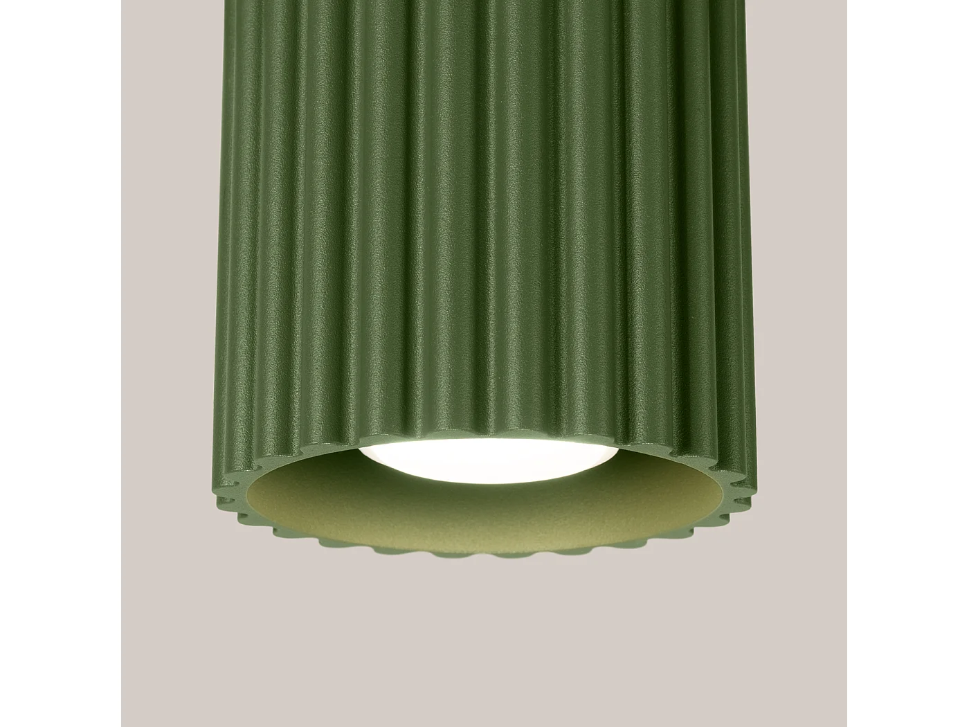 Plafonnier Aura Minimaliste En Aluminium - 1 Sources Lumineuses - L.10 X H.10 Cm - Vert Olive
