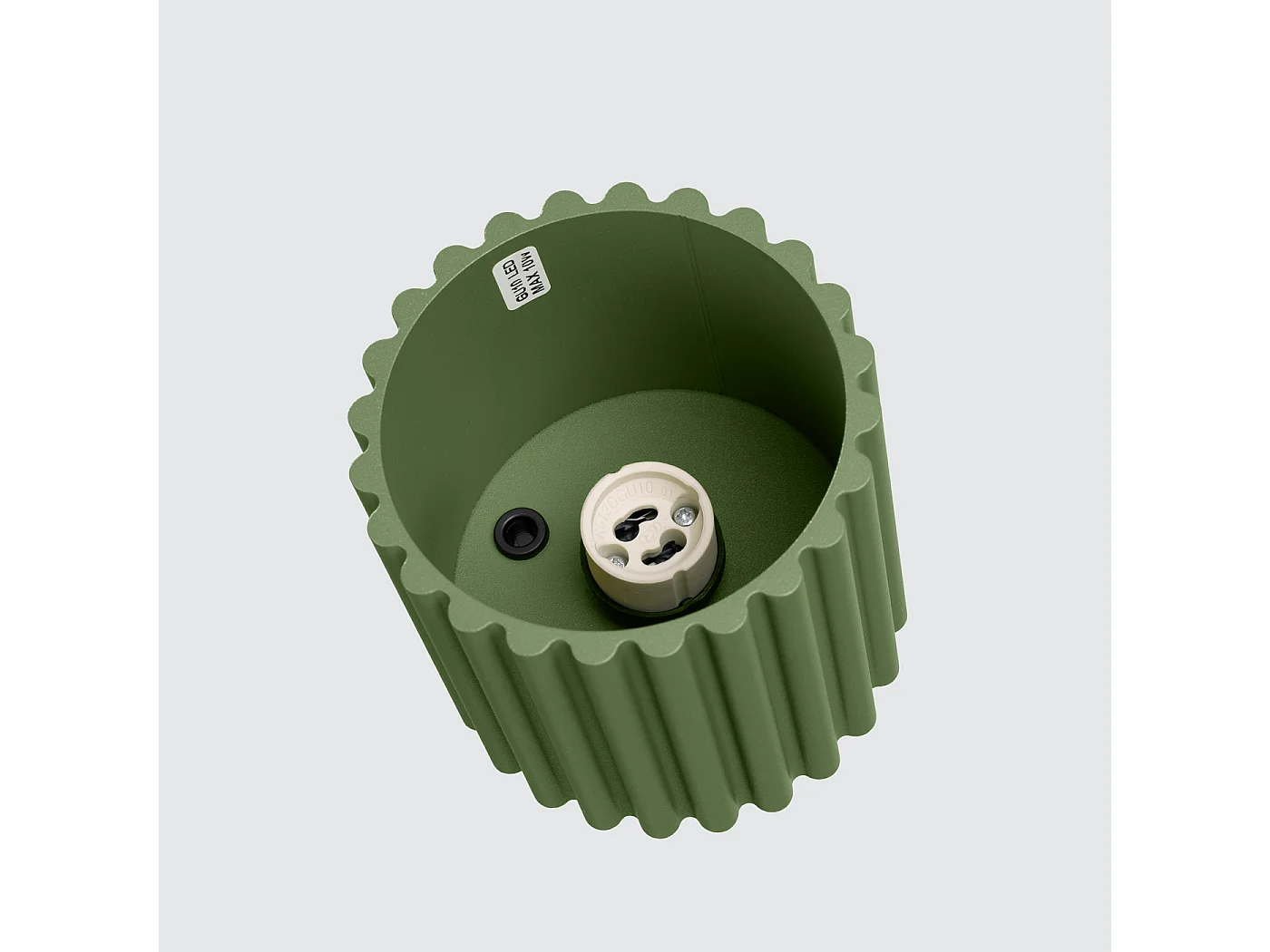 Plafonnier Aura Minimaliste En Aluminium - 1 Sources Lumineuses - L.10 X H.10 Cm - Vert Olive