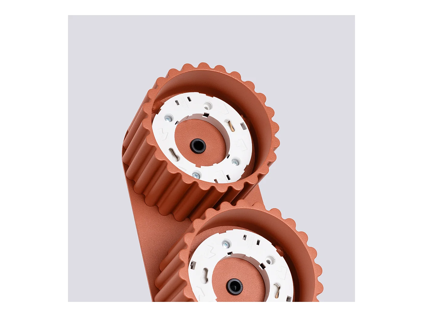 Deckenleuchte Aura Minimalistisch Aus  Aluminium - 2 Lichtquellen - L.21 X H. Cm - Roter Ocker