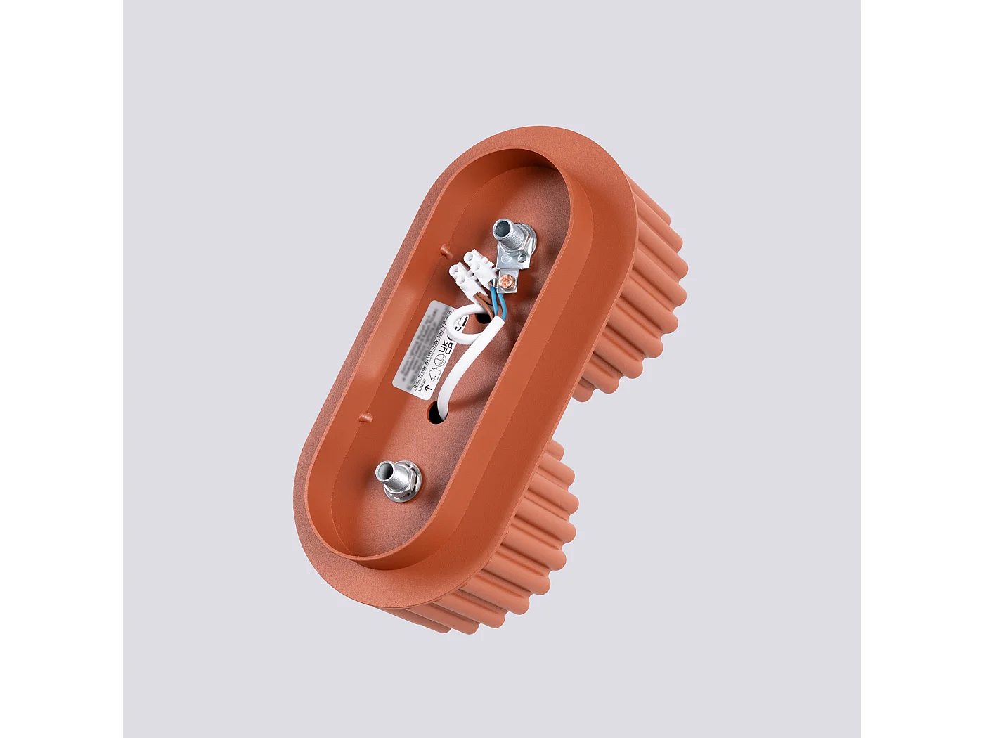 Plafonnier Aura Minimaliste En Aluminium - 2 Sources Lumineuses - L.21 X H.12 Cm - Ocre Rouge