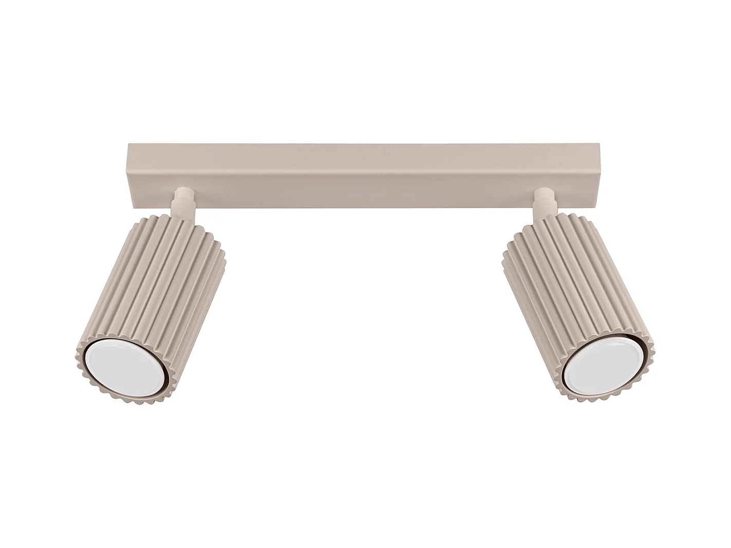 Plafonnier Karbon Minimaliste En Aluminium - 2 Sources Lumineuses - L.30 X H.16,5 Cm - Taupe