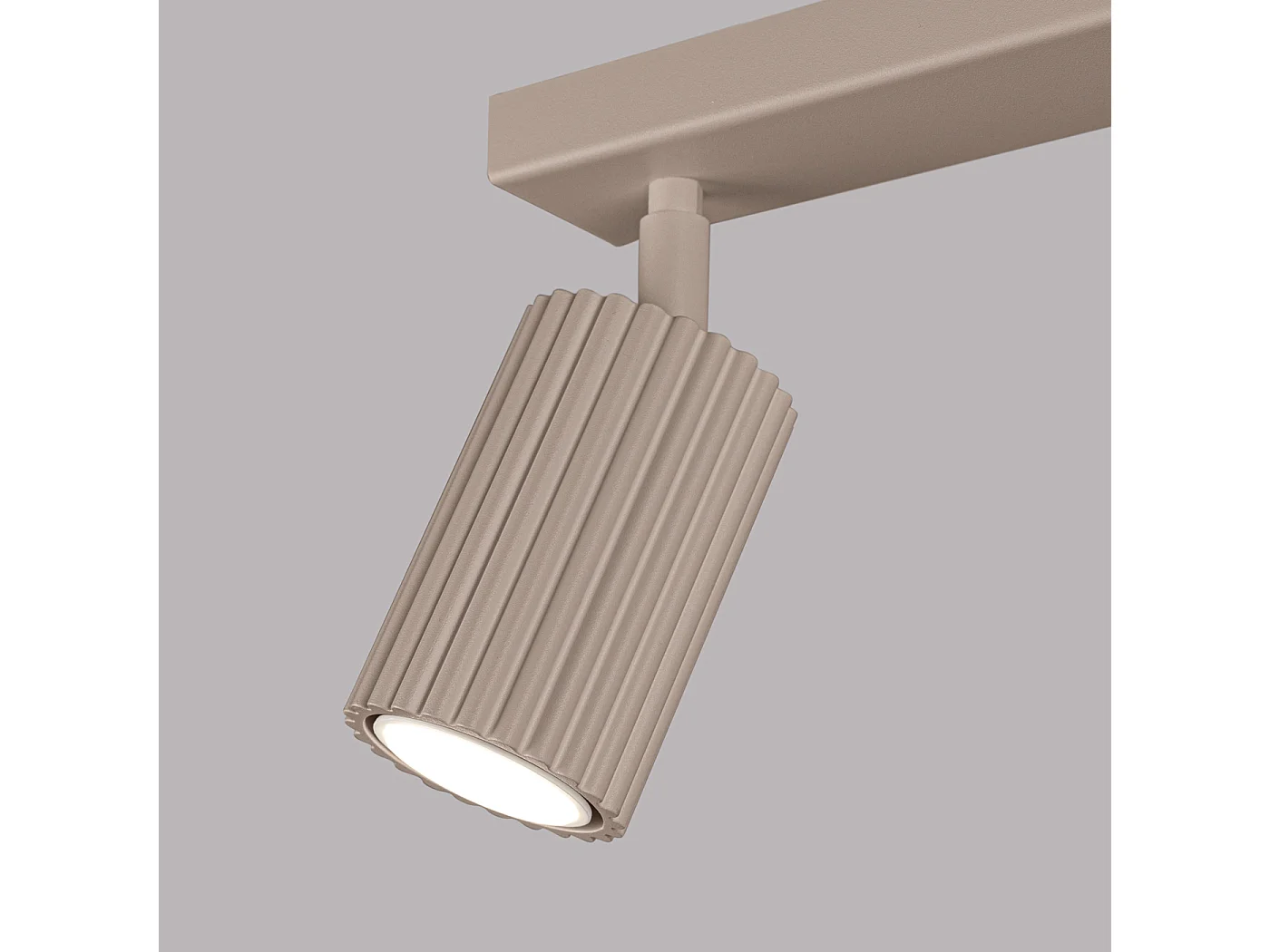 Plafonnier Karbon Minimaliste En Aluminium - 2 Sources Lumineuses - L.30 X H.16,5 Cm - Taupe