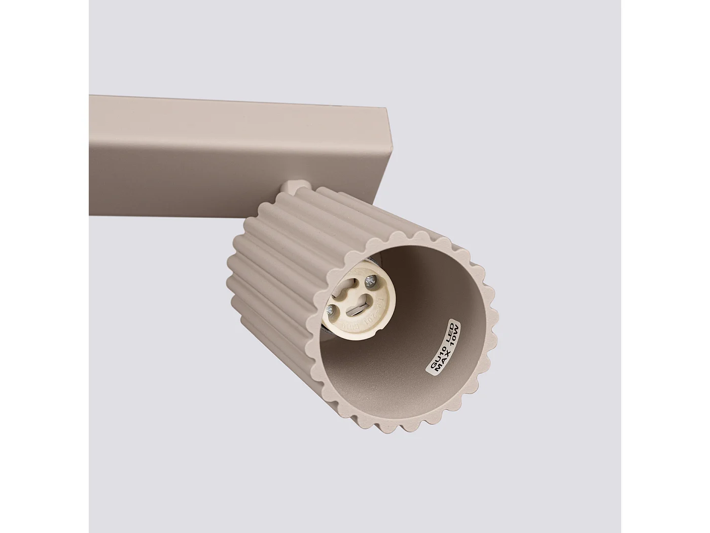 Plafonnier Karbon Minimaliste En Aluminium - 2 Sources Lumineuses - L.30 X H.16,5 Cm - Taupe