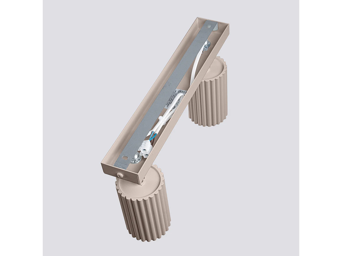 Plafonnier Karbon Minimaliste En Aluminium - 2 Sources Lumineuses - L.30 X H.16,5 Cm - Taupe