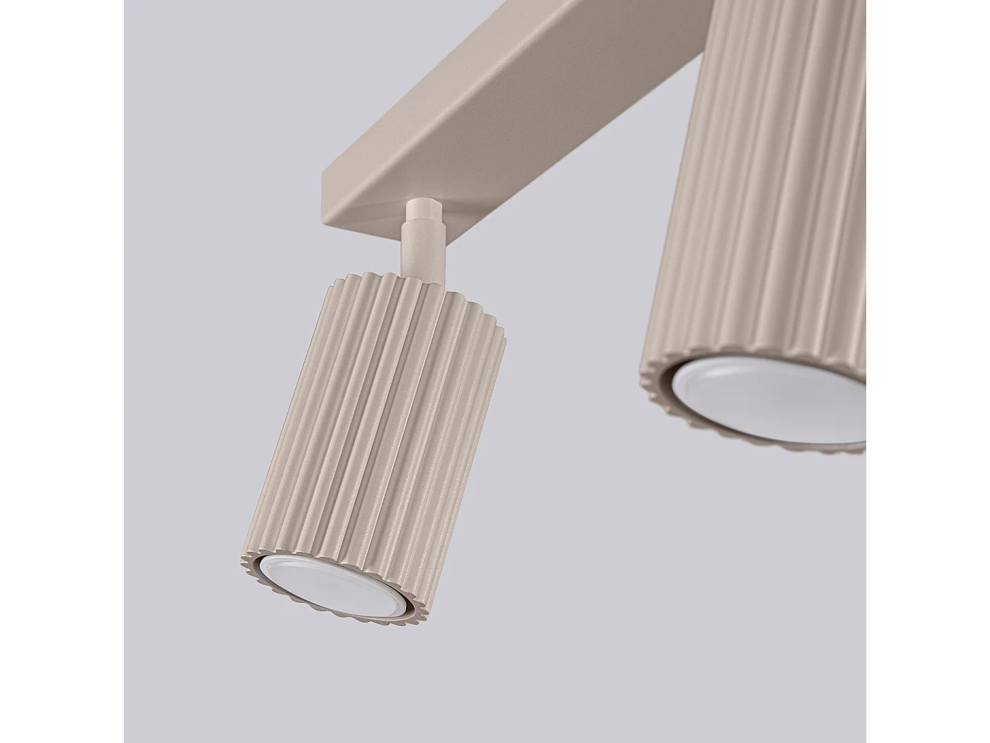 Plafonnier Karbon Minimaliste En Aluminium - 2 Sources Lumineuses - L.30 X H.16,5 Cm - Taupe