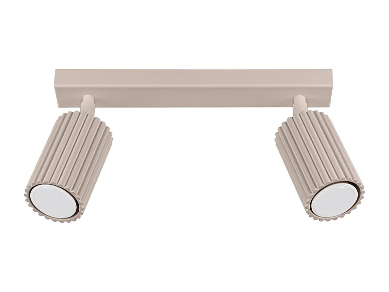 Plafonnier Karbon Minimaliste En Aluminium - 2 Sources Lumineuses - L.30 X H.16,5 Cm - Taupe