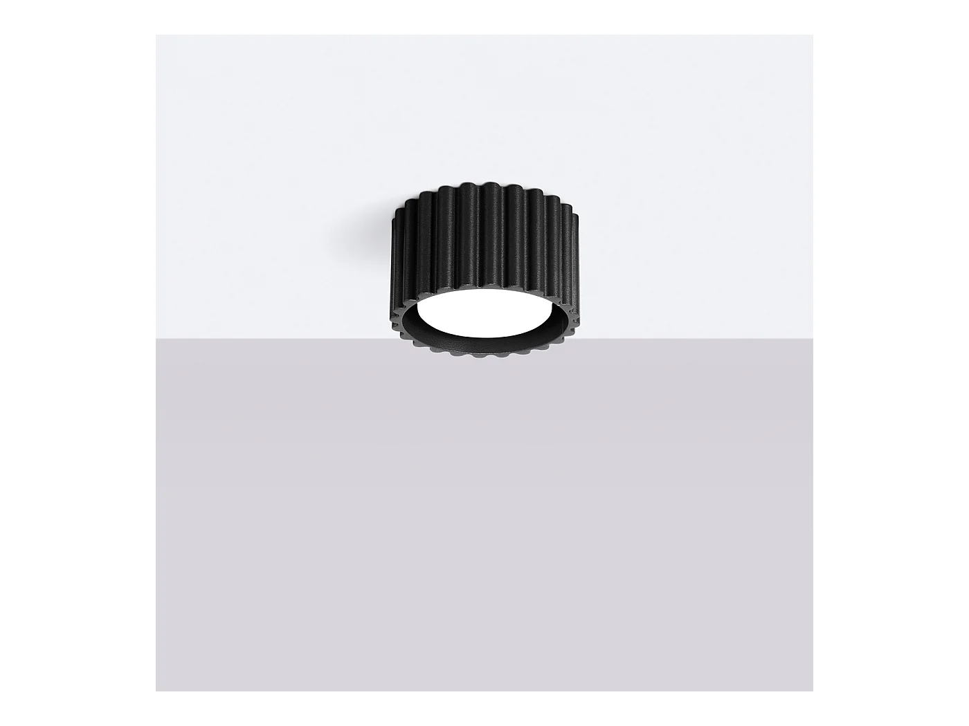 Plafonnier Aura Minimaliste En Aluminium - 1 Sources Lumineuses - L.10 X H.10 Cm - Noir