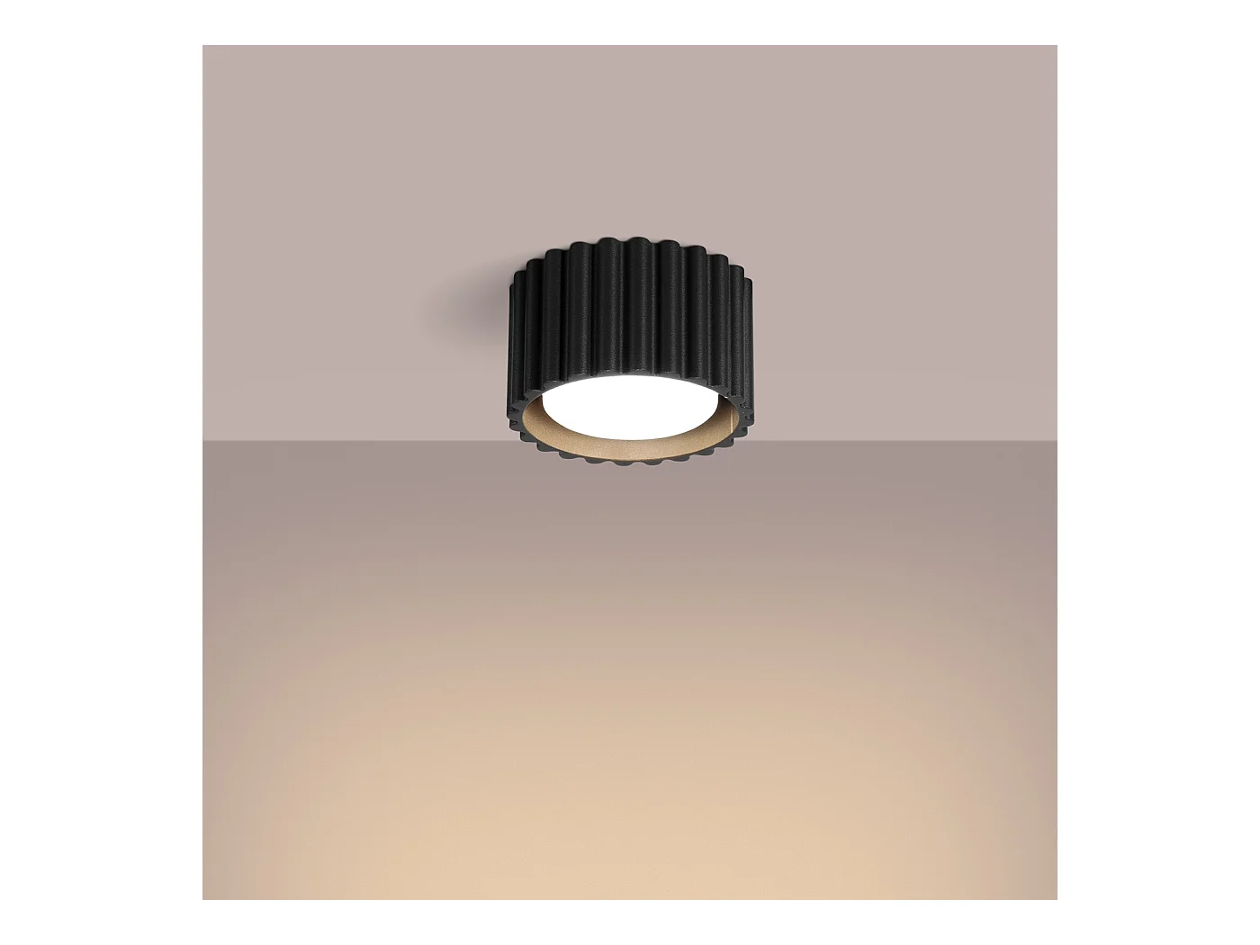 Plafonnier Aura Minimaliste En Aluminium - 1 Sources Lumineuses - L.10 X H.10 Cm - Noir