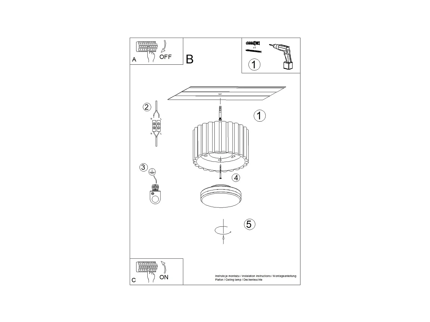 Plafonnier Aura Minimaliste En Aluminium - 1 Sources Lumineuses - L.10 X H.10 Cm - Noir