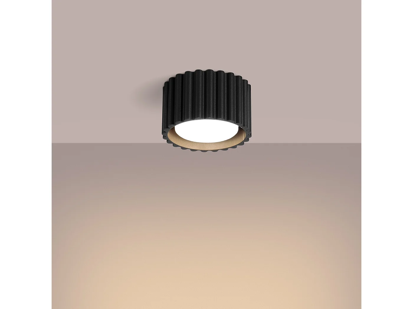 Plafonnier Aura Minimaliste En Aluminium - 1 Sources Lumineuses - L.10 X H.10 Cm - Noir