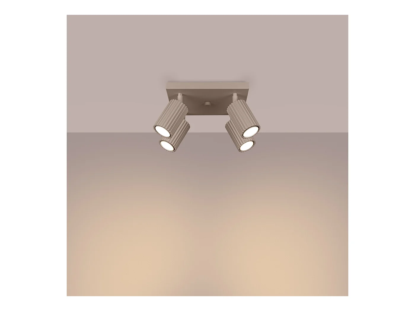 Plafondlamp Karbon Minimalist Van  - 4 Lichtbronnen - L.25 X H.16,5 Cm - Taupe