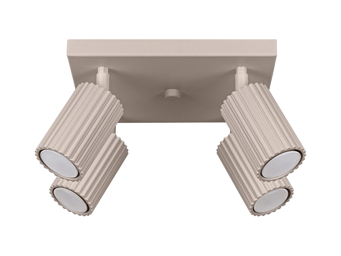 Plafonnier Karbon Minimaliste En Aluminium - 4 Sources Lumineuses - L.25 X H.16,5 Cm - Taupe