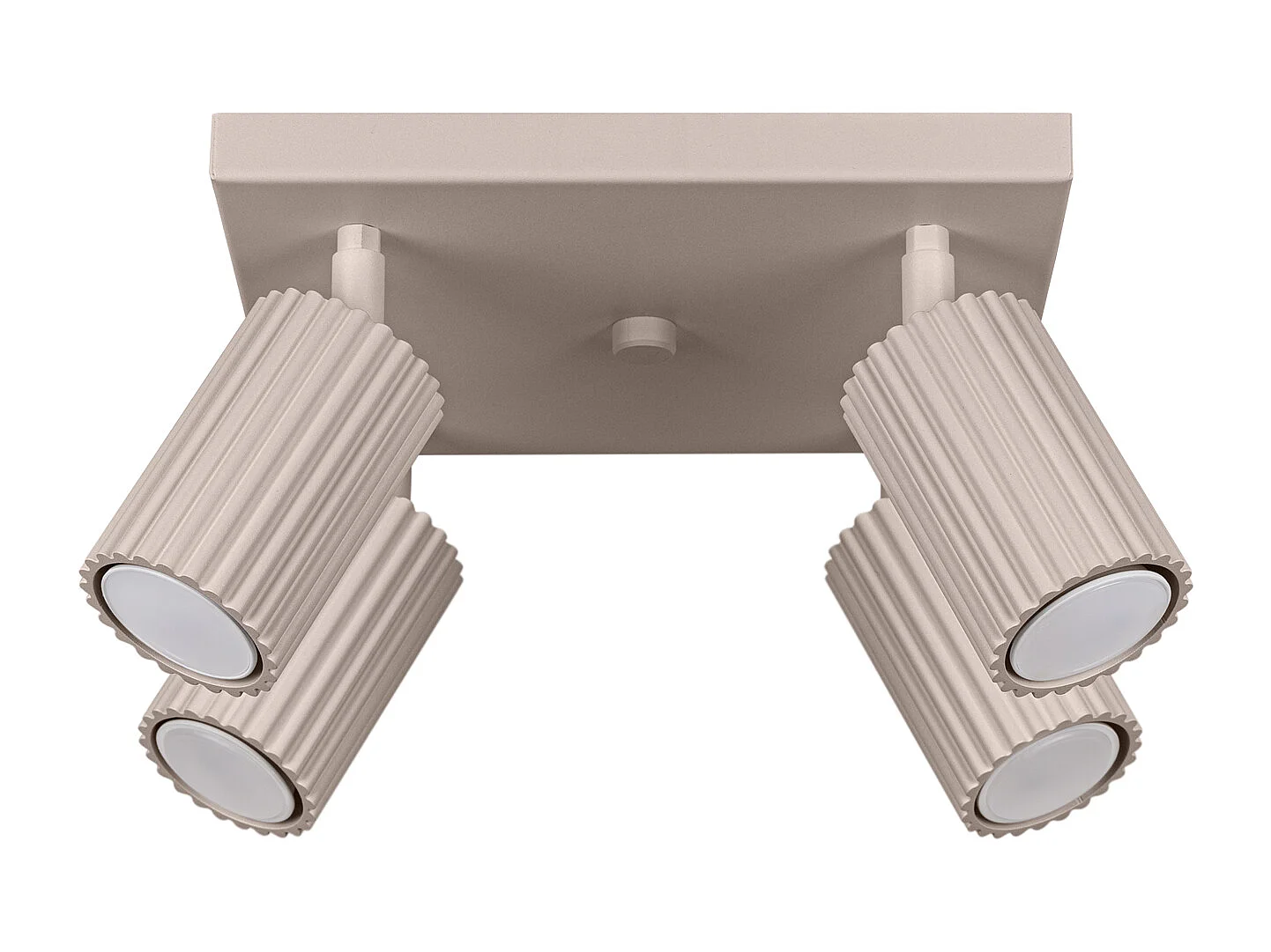 Plafonnier Karbon Minimaliste En Aluminium - 4 Sources Lumineuses - L.25 X H.16,5 Cm - Taupe