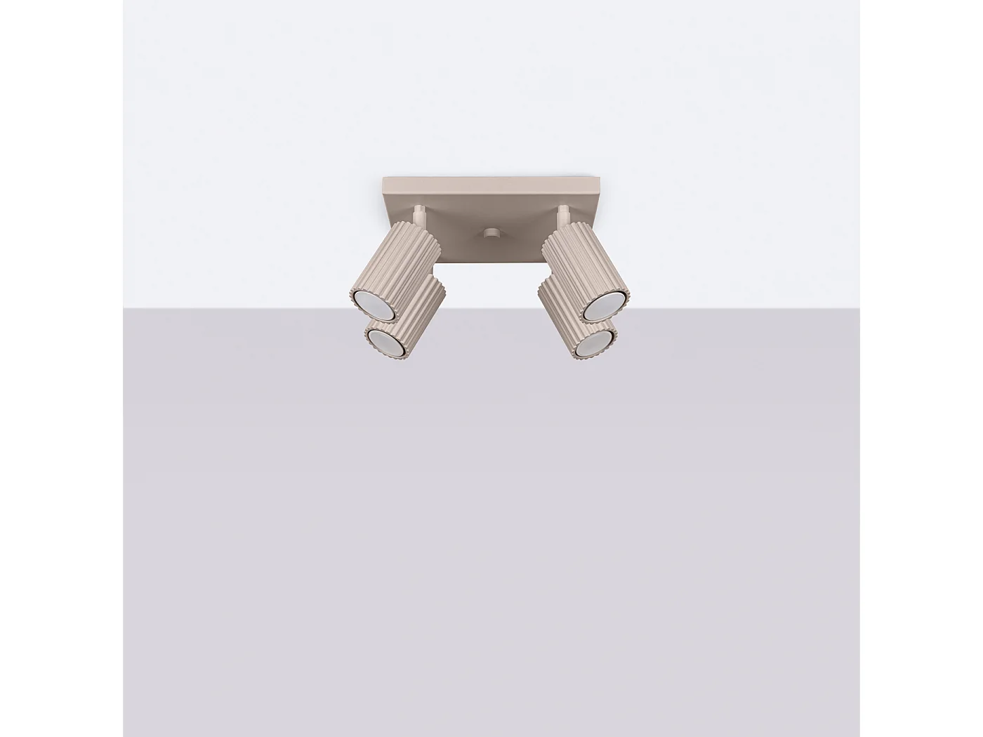 Plafonnier Karbon Minimaliste En Aluminium - 4 Sources Lumineuses - L.25 X H.16,5 Cm - Taupe