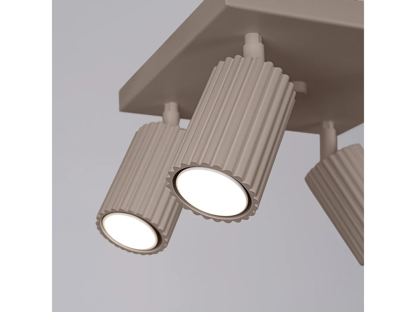 Plafonnier Karbon Minimaliste En Aluminium - 4 Sources Lumineuses - L.25 X H.16,5 Cm - Taupe