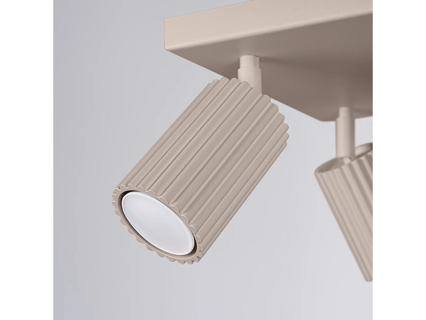 Plafonnier Karbon Minimaliste En Aluminium - 4 Sources Lumineuses - L.25 X H.16,5 Cm - Taupe