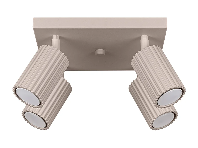 Candeeiro De Teto Karbon Minimalista, Alumínio - 4 Lichtbronnen - L.25 X H.16.5 Cm - Cinza-Claro
