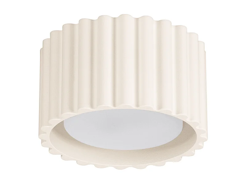 Plafonnier Aura Minimaliste En Aluminium - 1 Sources Lumineuses - L.10 X H.10 Cm - Beige