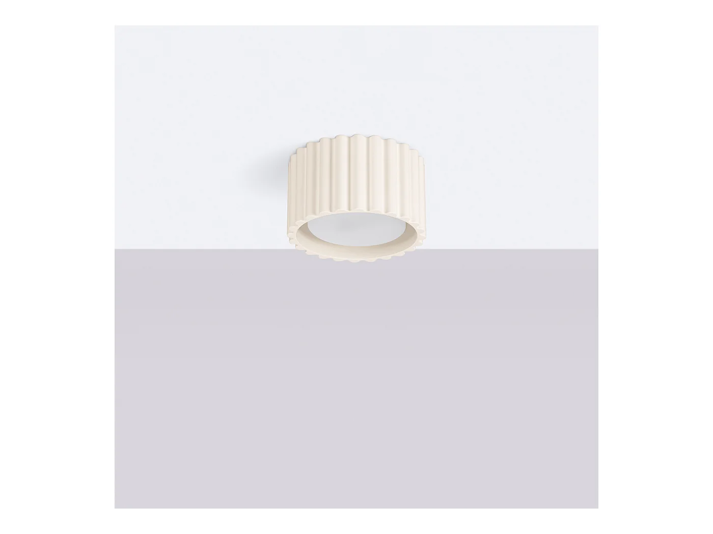 Deckenleuchte Aura Minimalistisch Aus  Aluminium - 1 Lichtquellen - L.10 X H. Cm - Beige