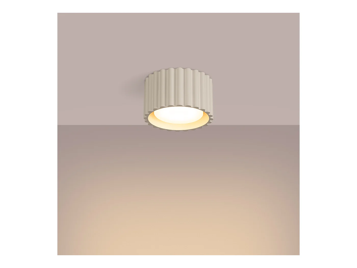 Deckenleuchte Aura Minimalistisch Aus  Aluminium - 1 Lichtquellen - L.10 X H. Cm - Beige
