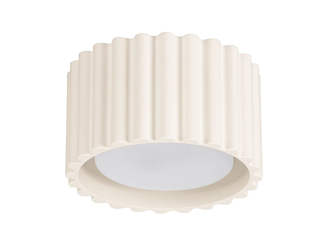 Plafonnier Aura Minimaliste En Aluminium - 1 Sources Lumineuses - L.10 X H.10 Cm - Beige
