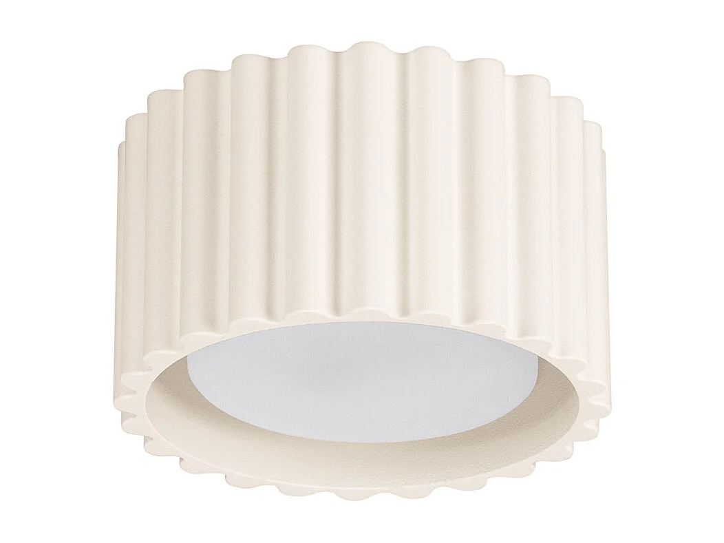 Plafonnier Aura Minimaliste En Aluminium - 1 Sources Lumineuses - L.10 X H.10 Cm - Beige