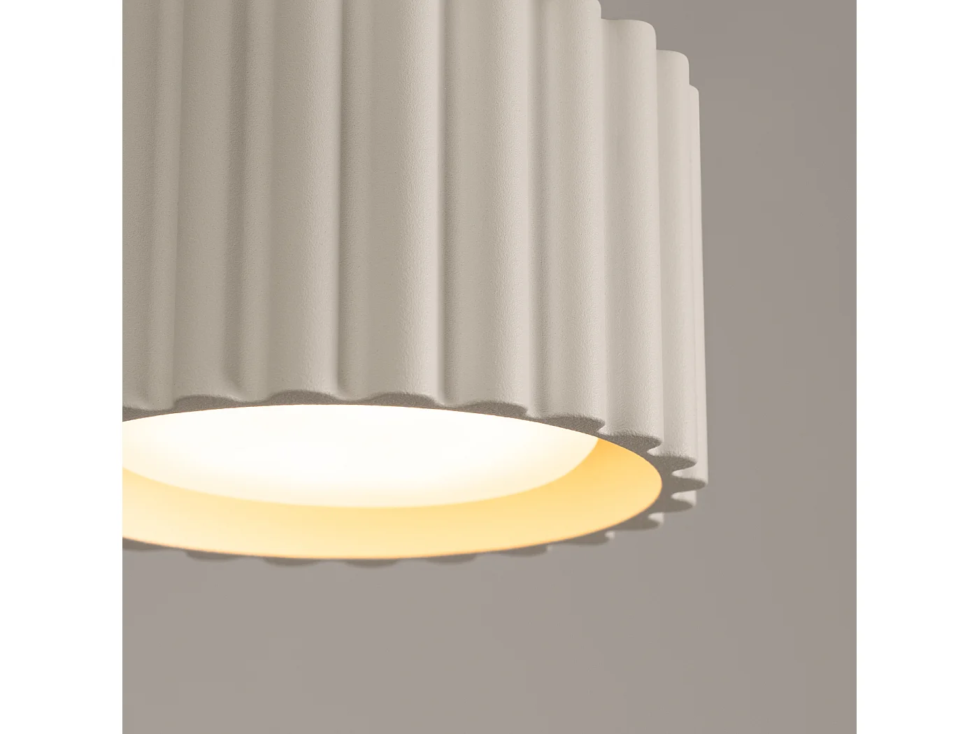 Plafonnier Aura Minimaliste En Aluminium - 1 Sources Lumineuses - L.10 X H.10 Cm - Beige
