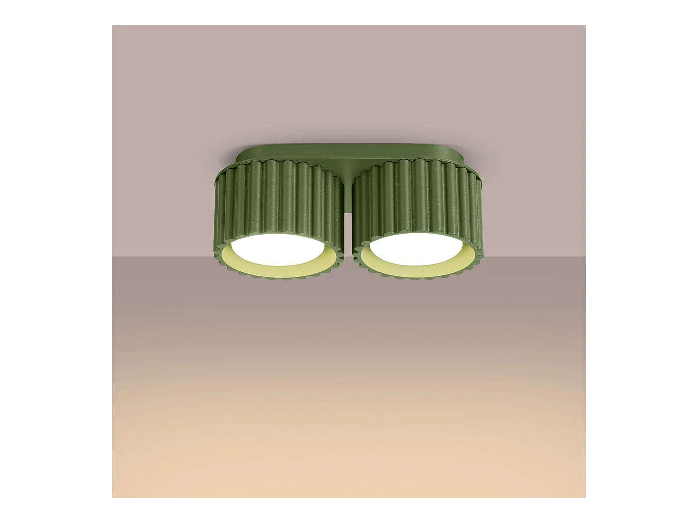 Deckenleuchte Aura Minimalistisch Aus  Aluminium - 2 Lichtquellen - L.21 X H. Cm - Olivgrün