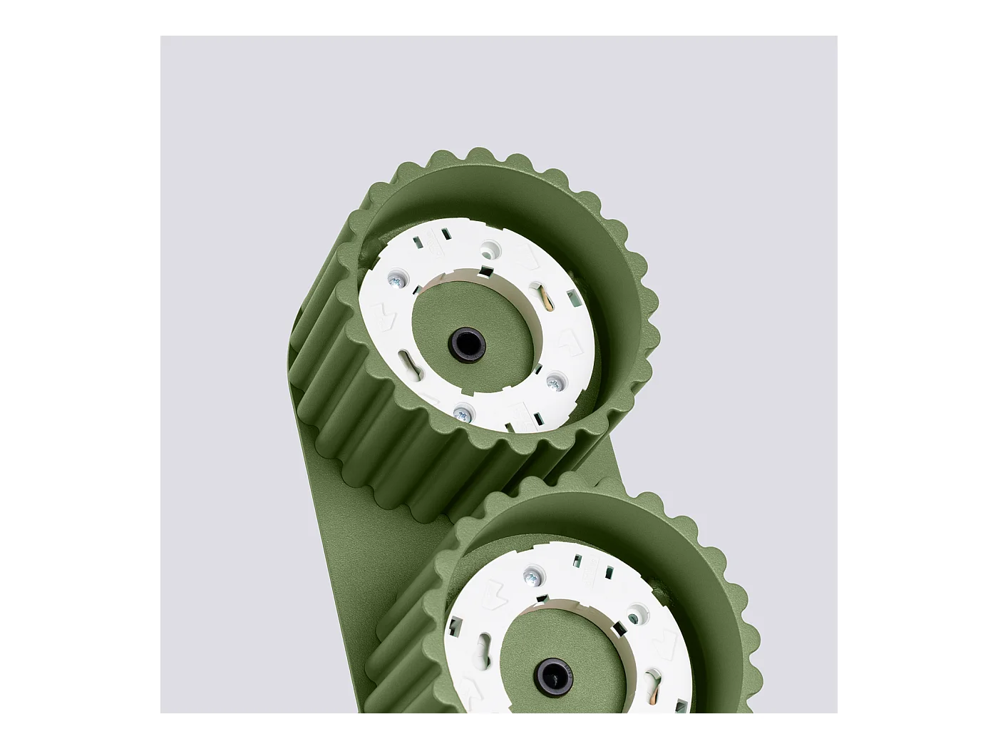 Deckenleuchte Aura Minimalistisch Aus  Aluminium - 2 Lichtquellen - L.21 X H. Cm - Olivgrün