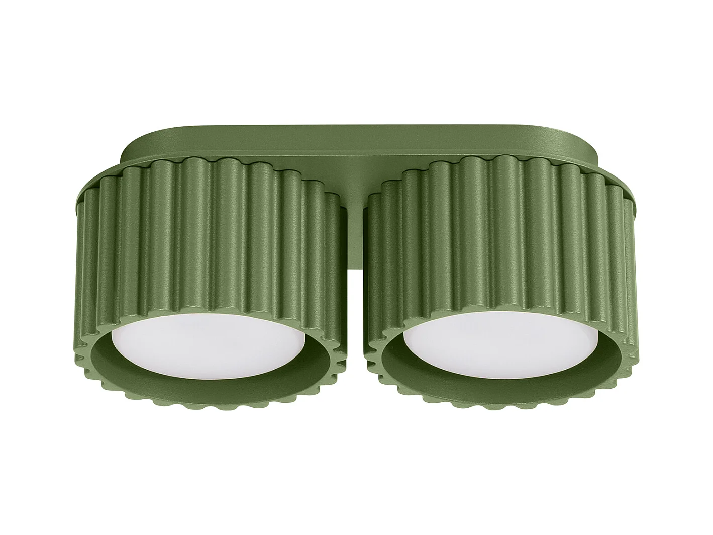Plafonnier Aura Minimaliste En Aluminium - 2 Sources Lumineuses - L.21 X H.12 Cm - Vert Olive