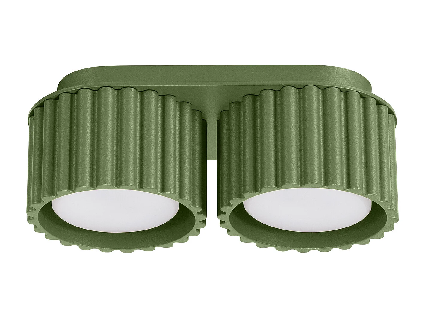 Plafonnier Aura Minimaliste En Aluminium - 2 Sources Lumineuses - L.21 X H.12 Cm - Vert Olive