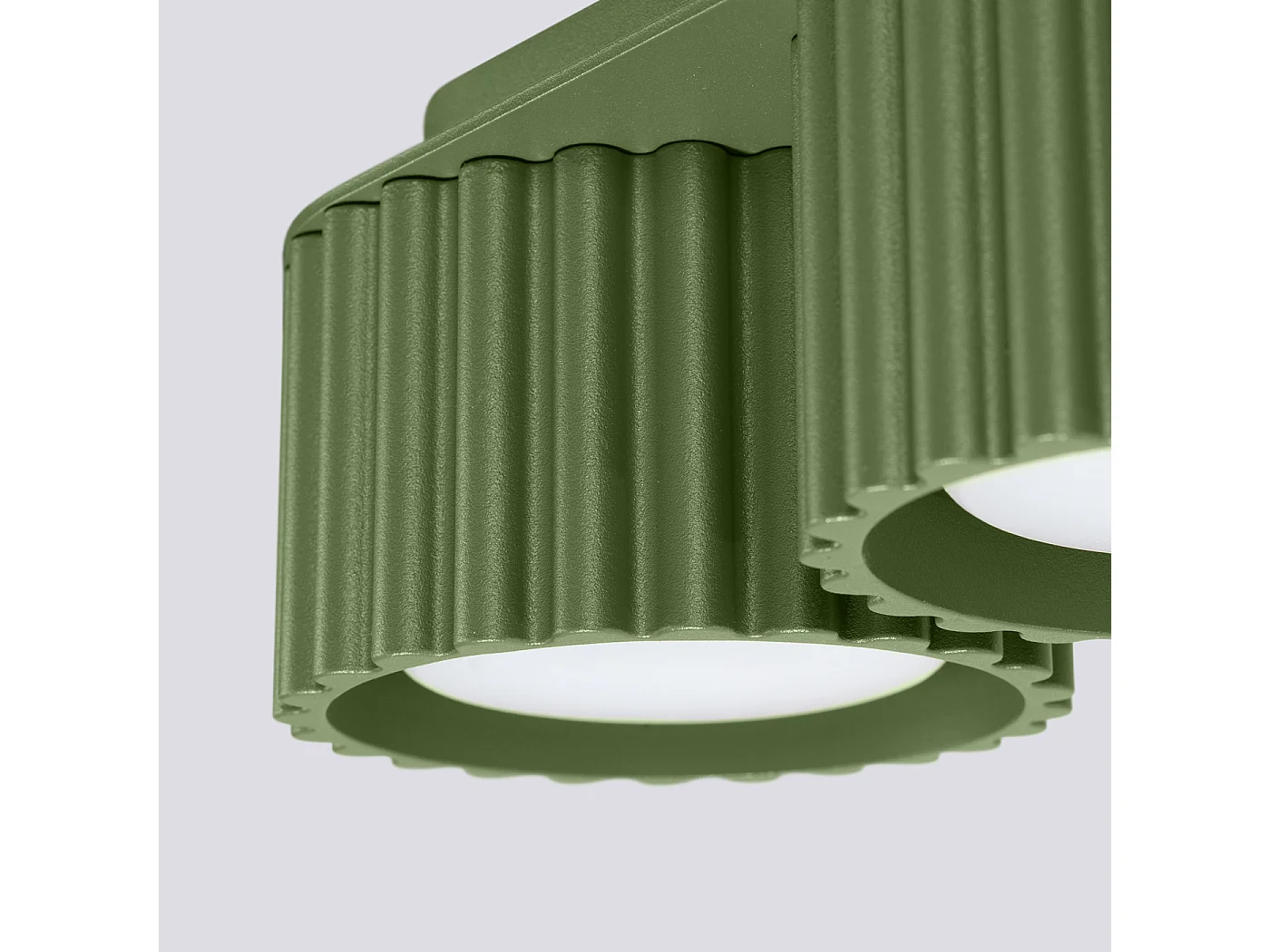 Plafonnier Aura Minimaliste En Aluminium - 2 Sources Lumineuses - L.21 X H.12 Cm - Vert Olive