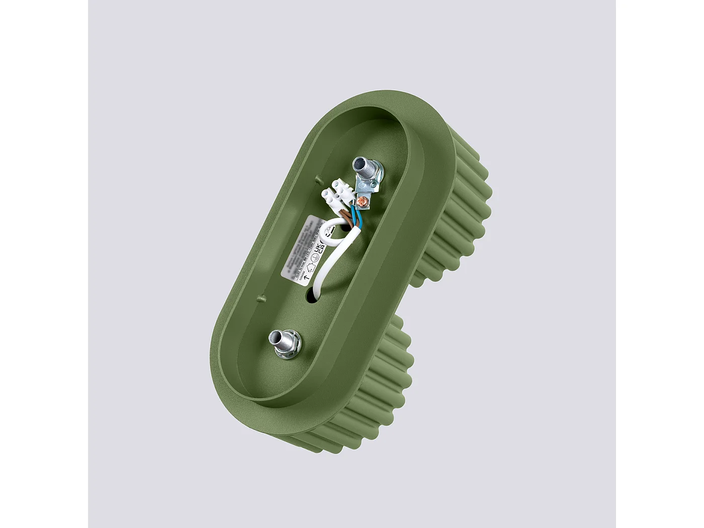 Plafonnier Aura Minimaliste En Aluminium - 2 Sources Lumineuses - L.21 X H.12 Cm - Vert Olive