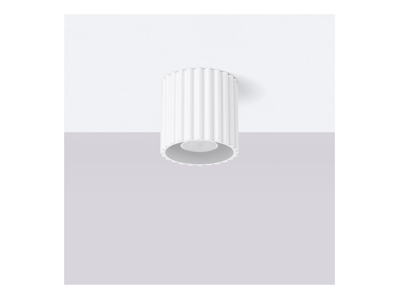 Deckenleuchte Aura Minimalistisch Aus  Aluminium - 1 Lichtquellen - L.10 X H. Cm - Weiß