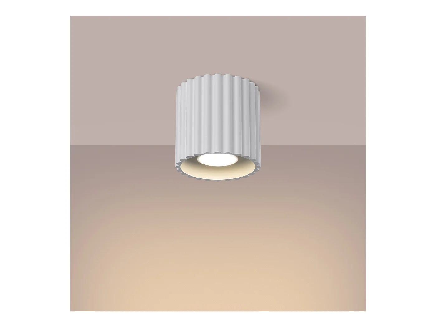 Deckenleuchte Aura Minimalistisch Aus  Aluminium - 1 Lichtquellen - L.10 X H. Cm - Weiß