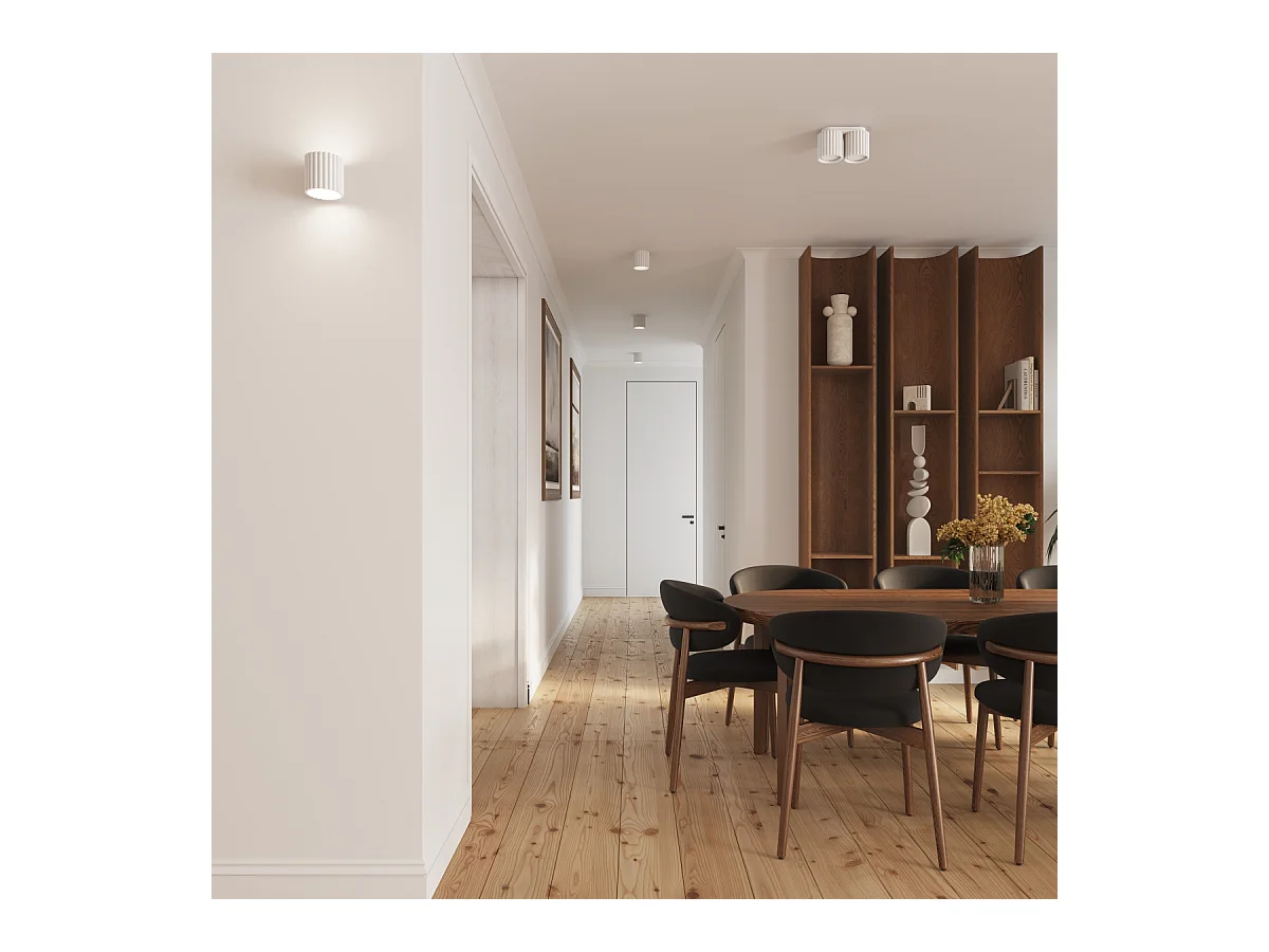 Deckenleuchte Aura Minimalistisch Aus  Aluminium - 1 Lichtquellen - L.10 X H. Cm - Weiß