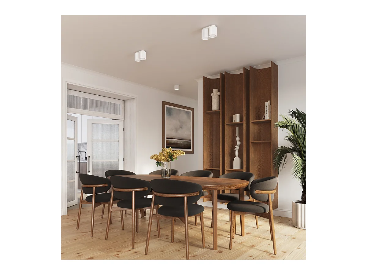 Deckenleuchte Aura Minimalistisch Aus  Aluminium - 1 Lichtquellen - L.10 X H. Cm - Weiß