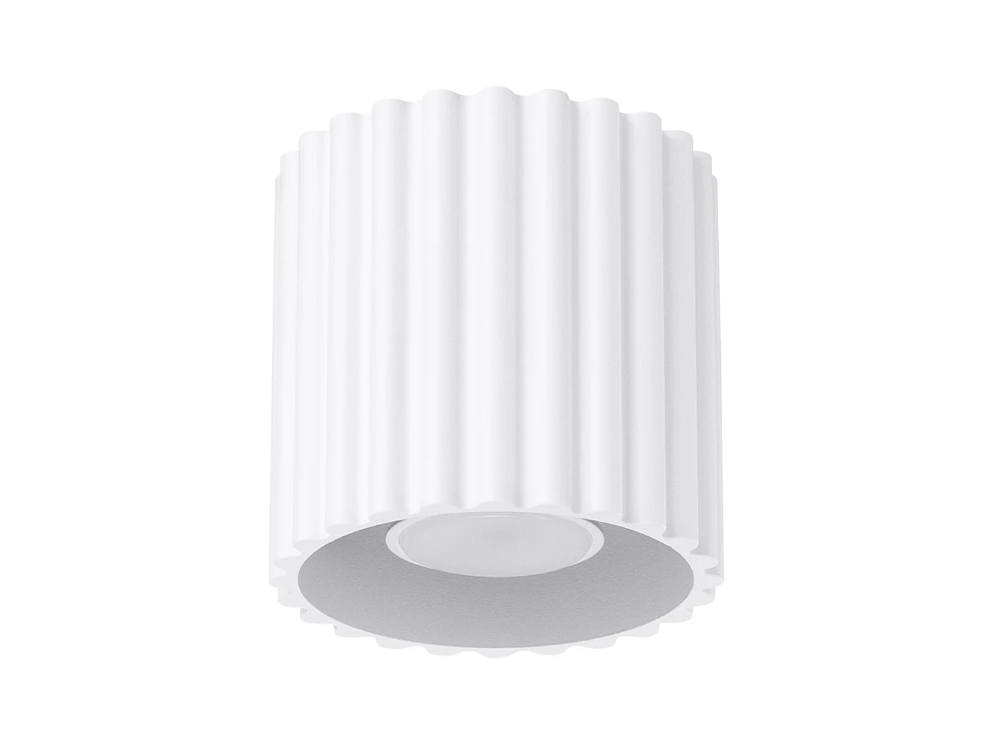 Plafonnier Aura Minimaliste En Aluminium - 1 Sources Lumineuses - L.10 X H.10 Cm - Blanc