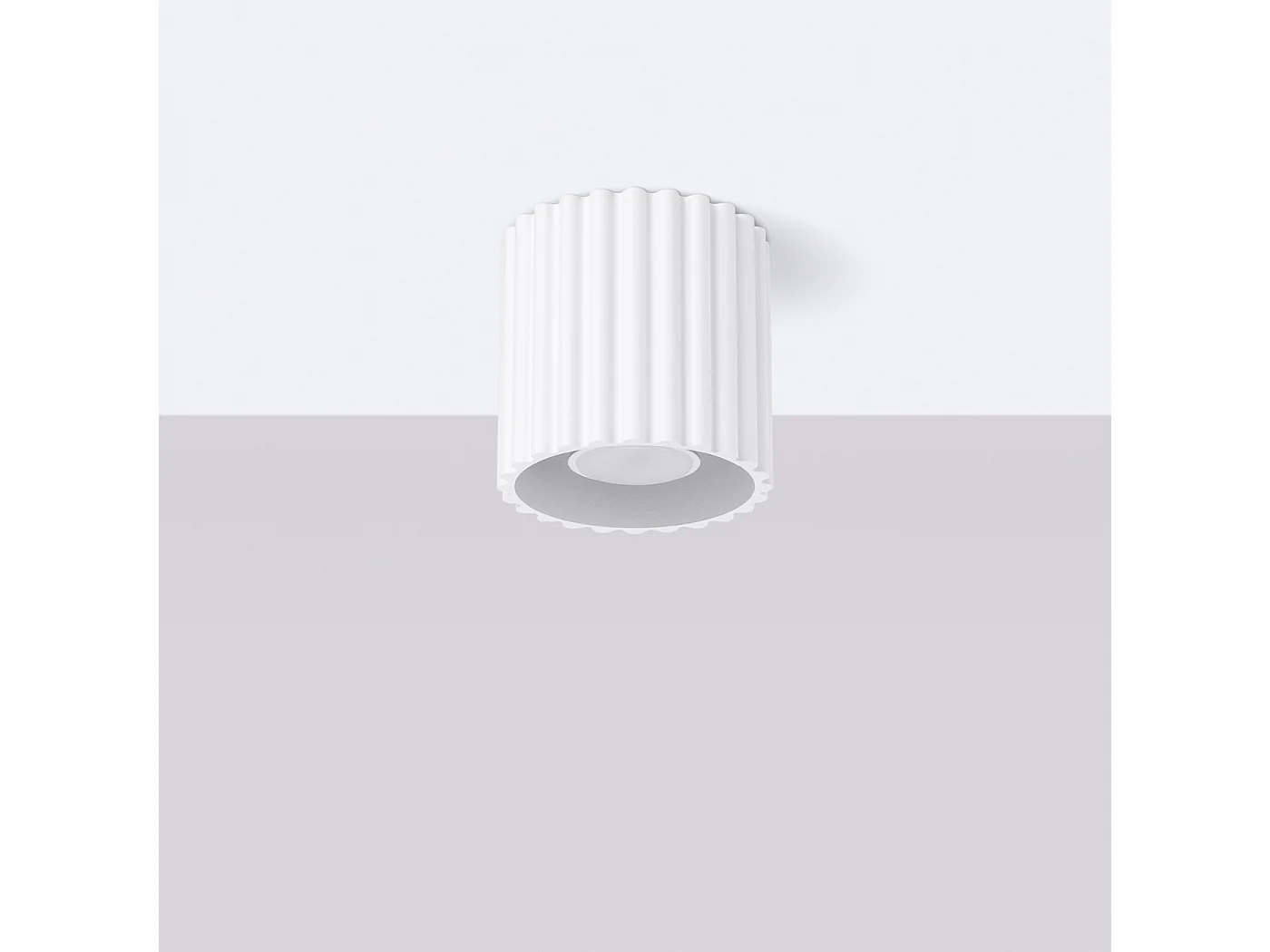 Plafonnier Aura Minimaliste En Aluminium - 1 Sources Lumineuses - L.10 X H.10 Cm - Blanc