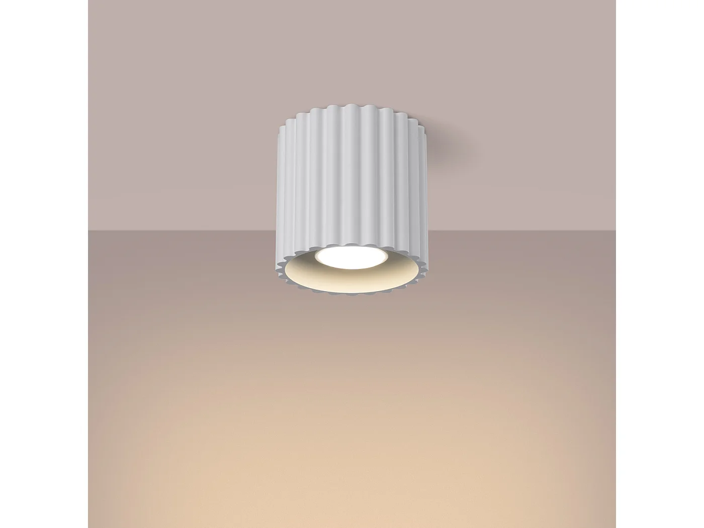 Plafonnier Aura Minimaliste En Aluminium - 1 Sources Lumineuses - L.10 X H.10 Cm - Blanc