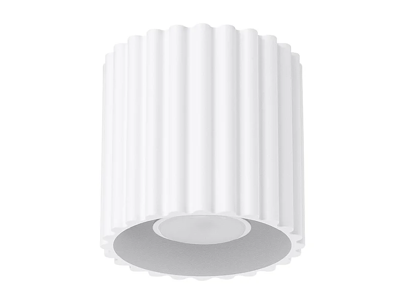 Plafonnier Aura Minimaliste En Aluminium - 1 Sources Lumineuses - L.10 X H.10 Cm - Blanc