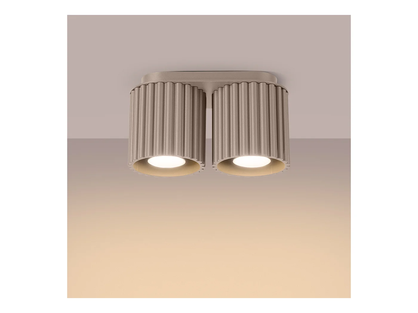 Deckenleuchte Aura Minimalistisch Aus  Aluminium - 2 Lichtquellen - L.21 X H. Cm - Taupe